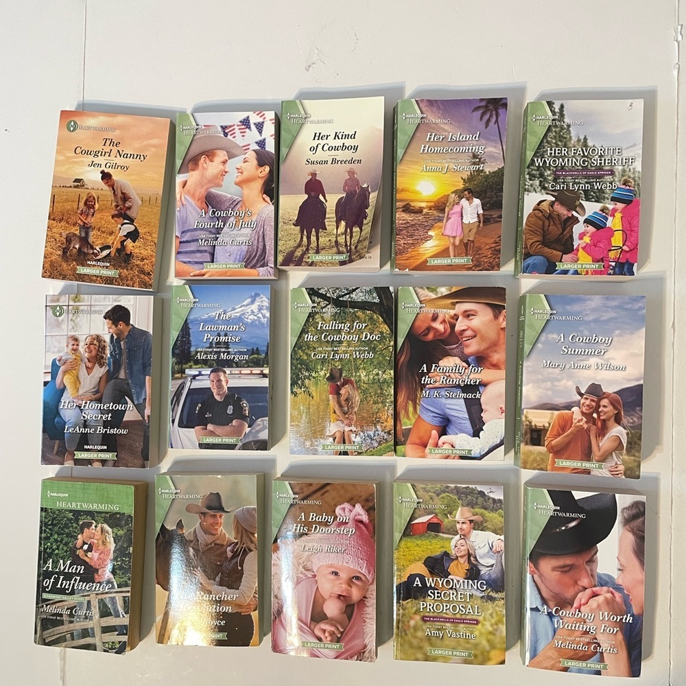 Harlequin Heartwarming 2021 Romance 15 Book Lot Large Print Collection of Novels